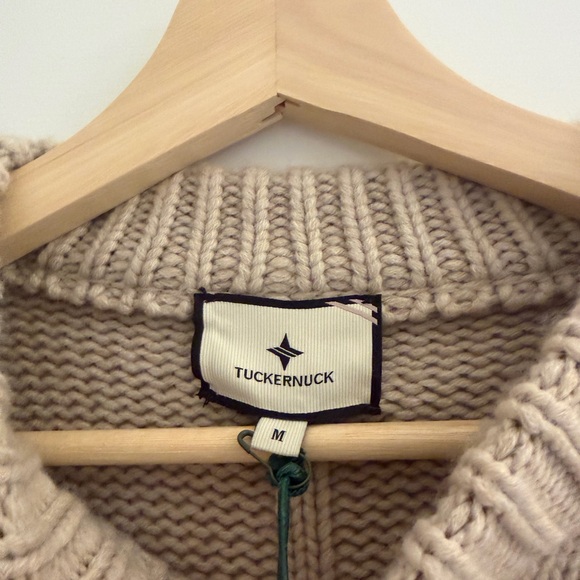 NWT Tuckernuck Genevieve Cashmere Wool Blend Crewneck Sweater in Sandstone - Picture 5 of 7